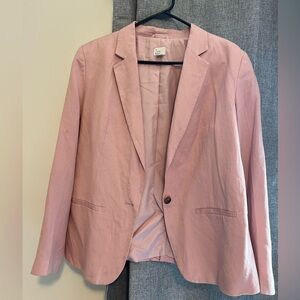 A new day pink linen blazer